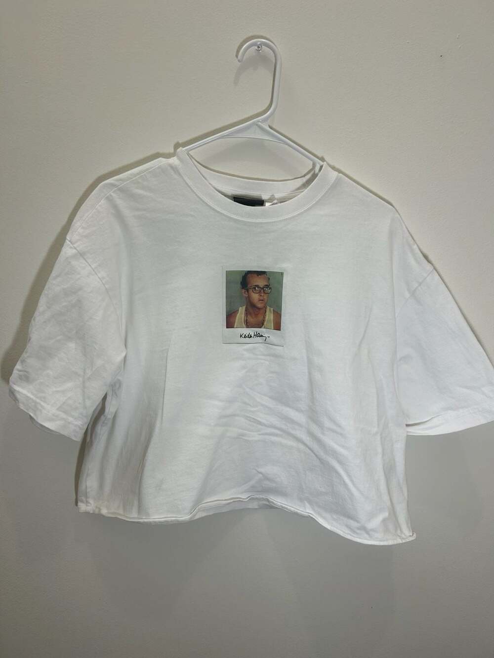 H&M Keith Haring Relaxed Fit Cropped Graphic T-Shirt Size M